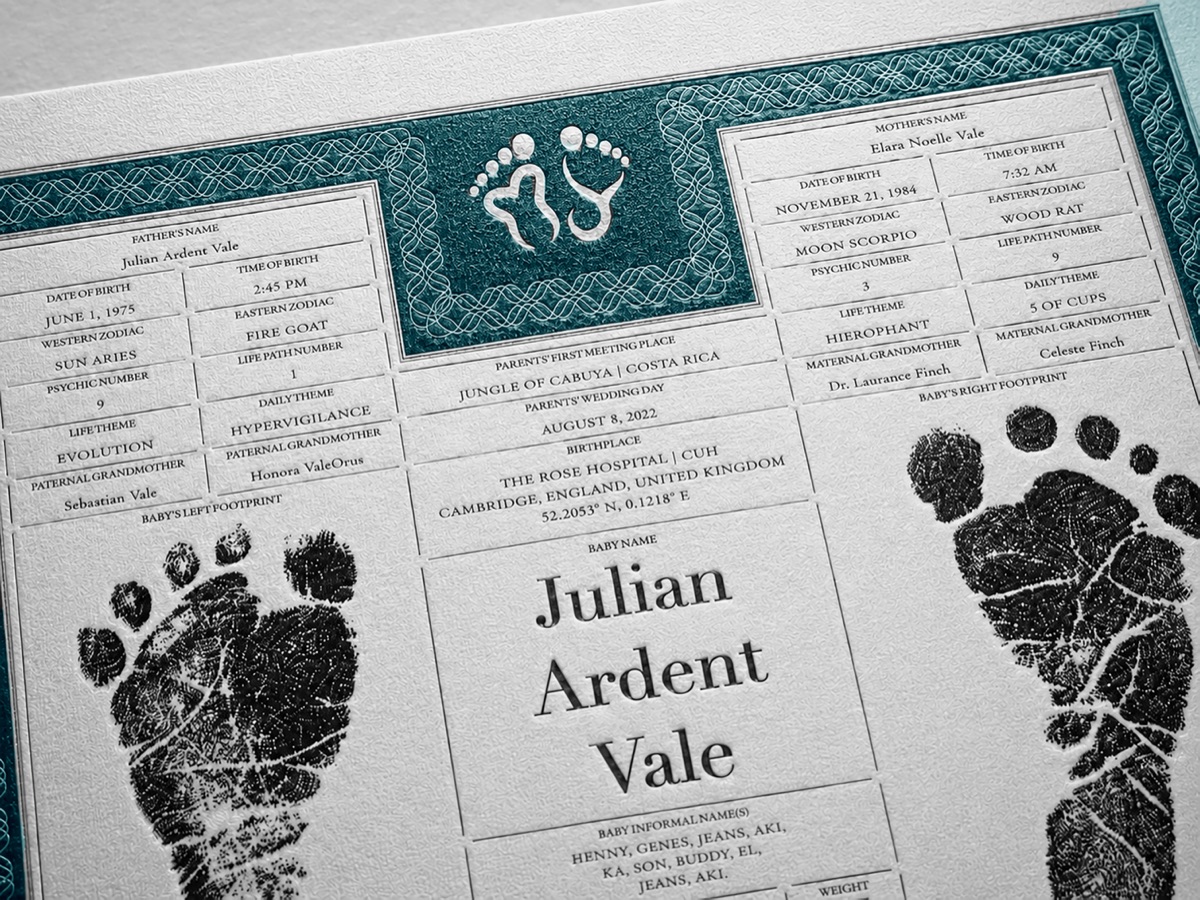 The Birth Codex — full origin record
